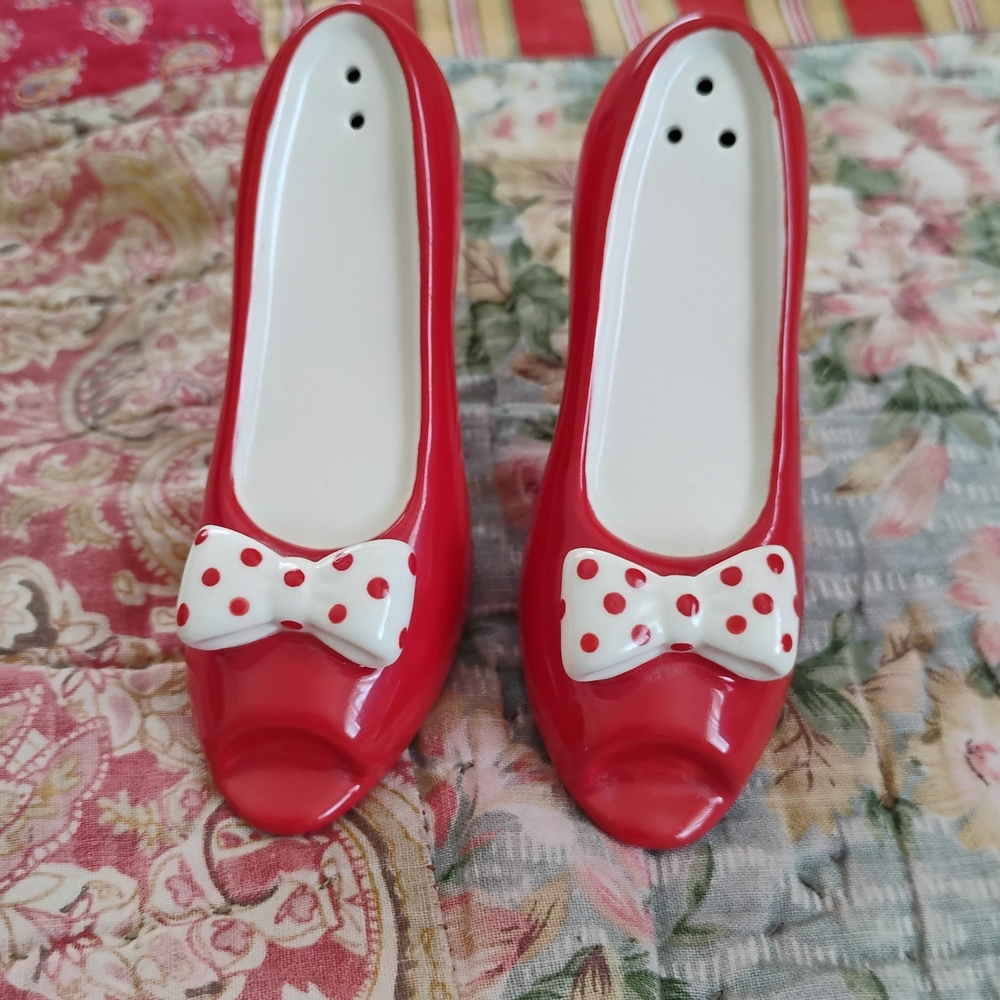 & Other Stories Red and White Polka Dot Flats